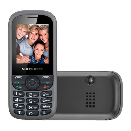 Multilaser Celular Tri Chip com Câmera, Rádio FM e MP3 Player P3274 Cinza