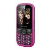 Multilaser Celular Tri Chip com Câmera, Rádio FM e MP3 Player P3275 Rosa